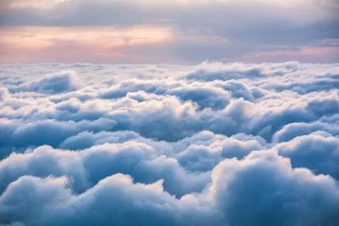 View of the clouds from above at dawn Stock Photos