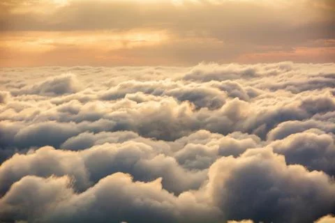 View of the clouds from above at dawn Stock Photos