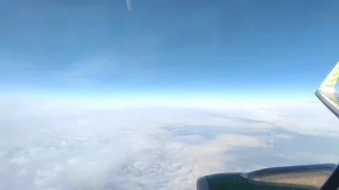 View of the clouds from the airplane Stock Footage 244025159