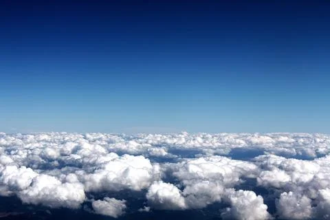 View of the clouds from the airplane Stock Photos