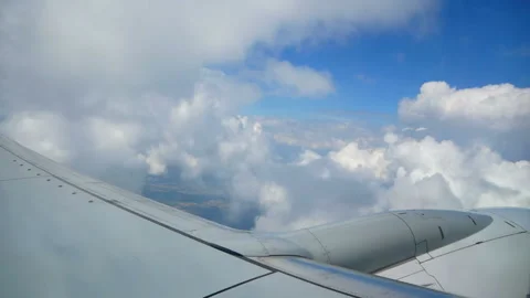 View clouds airplane window Stock Footage 93449264