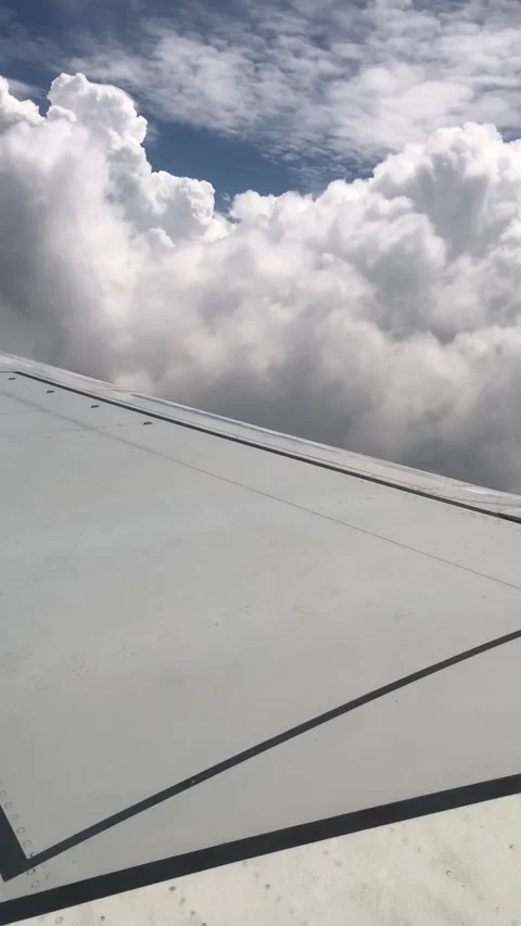 View of the clouds in the airplane window Stock Footage 243244625
