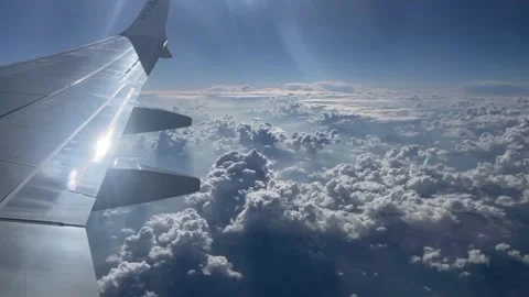 View of clouds from airplane window Stock Footage 285316411