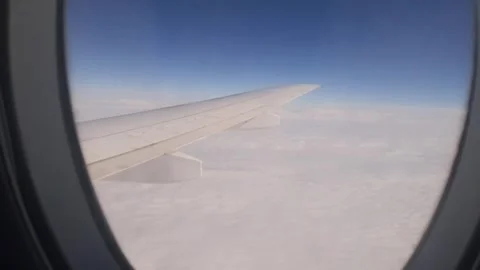 View of the clouds from the airplane window Stock Footage 291321103
