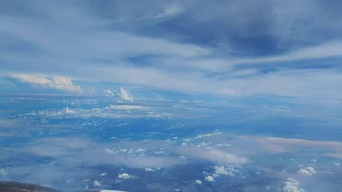 View of clouds and blue sky from plane Stock Footage 287067120