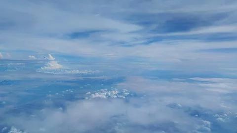 View of clouds and blue sky from plane Stock Footage 287067205