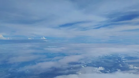 View of clouds and blue sky from plane Stock Footage 287067378