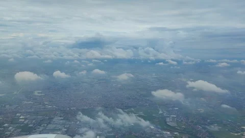 View of clouds and blue sky from plane Stock Footage 287067906