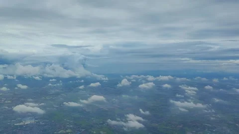 View of clouds and blue sky from plane Stock Footage 287067942