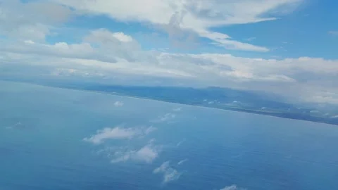 View of clouds and blue sky from plane Stock Footage 287068028