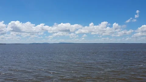 View of clouds and blue sky around the Kapuas River, West Kalimantan Stock-Footage 337160484