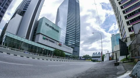 View of the clouds and skyscrapers in Kuala Lumpur Stock Footage 64080473