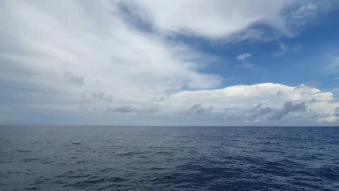 View of clouds and waves in the ocean Stock Footage 297134621