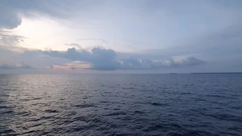 View of clouds and waves in the ocean Stock Footage 297194201