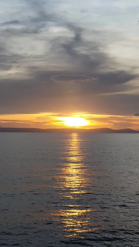 View of clouds and waves in the ocean Stock Footage 297238193