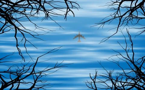 View of clouds on the blue sky in the winter Stock Illustration