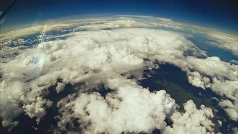 View of the clouds flight from the cockpit Stock Footage 84731711