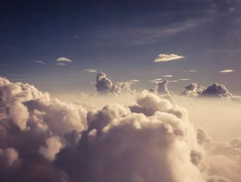 View of clouds from high altitude Stock Photos