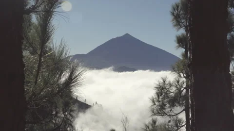 The view of the clouds in the Mount Teide in Tenerife Spain Stock Footage 139847372