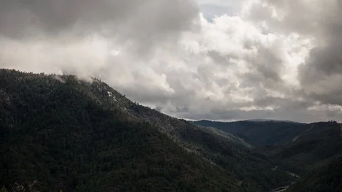View of Clouds Moving Over The Sierra Nevada Mountains After A Storm Stock Footage 87774147