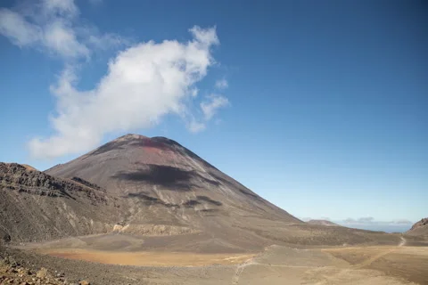 View of clouds over beautiful volcano Stock Footage 66001910