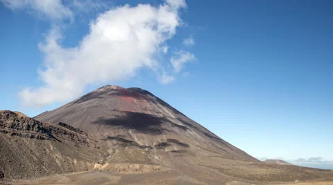 View of clouds over beautiful volcano Stock Footage 66001938