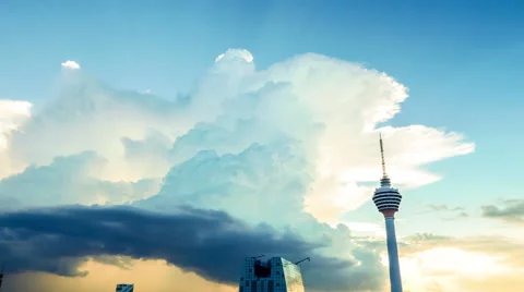 View of the clouds over Kuala Lumpur Stock Footage 65205338