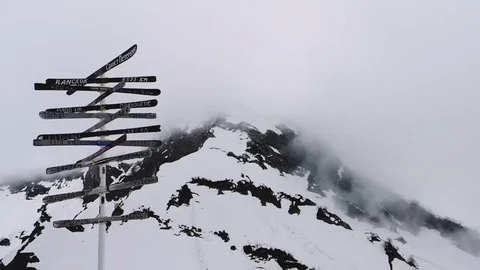 View of clouds over the top of the mountain Stock Footage 109337912