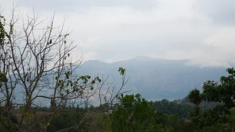 View of Clouds over Valley at Khao Khor, Thailand Stock Footage 103351039