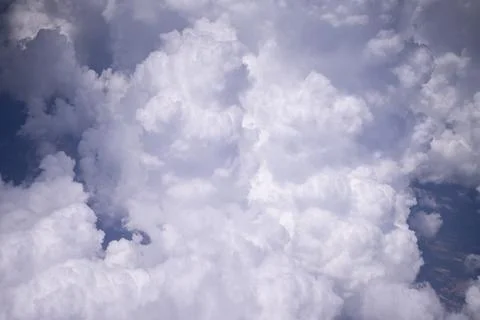 View of clouds from the plane window Stock Photos