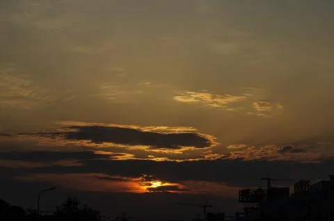 View of Clouds at Sunset Stock Photos