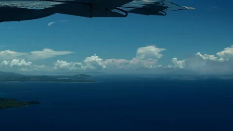 View of cloudscape from an airplane window. The Philippines. Stock Footage 201286352