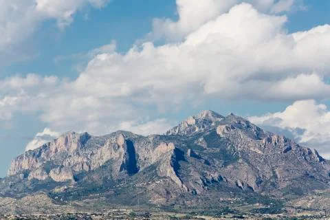 View on a cloudy day of the mountain Stock Photos