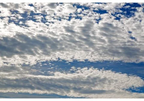View of the cloudy fluffy sky like paradise Stockfoto's