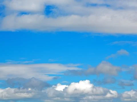 View of the cloudy fluffy sky like paradise Stock Photos