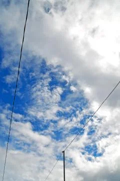 View of the cloudy fluffy sky like paradise Foto stock