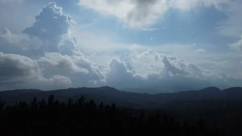 View cloudy sky descending into the forest Stock Footage 160857233