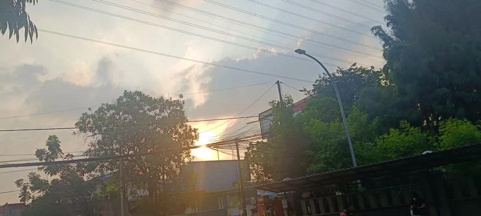 View of cloudy sky during sunset Stock-Fotos