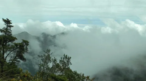 View of Cloudy Volcanic Ridge in the Andes Mountain Range Video stock 60433391