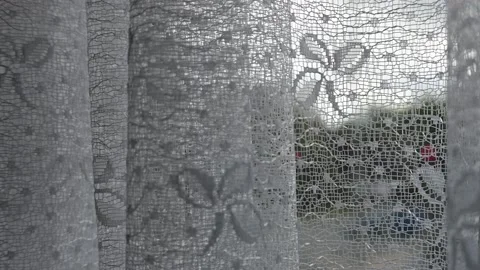 View of Clyde Road through a curtain Stock Footage 145527437
