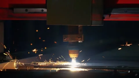 View of a CNC laser cutting machine working on metal, Bangladesh. Video stock 334952841