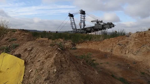 View of Coal Digger in Coal Mine Stock Footage 97695788