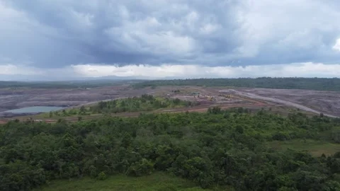 View of the coal mining area Stock Footage 329401749