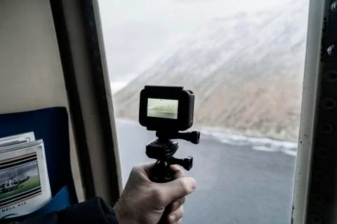 View of coast from action camera Foto stock