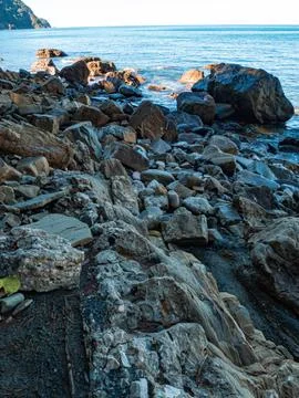 View of the coast and mountains Stock Photos