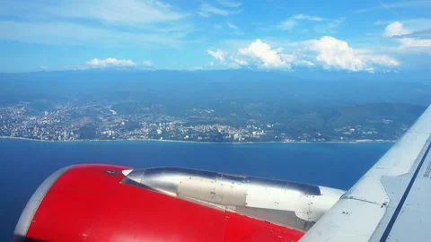 View Of The Coast And Mountains From The Plane Vídeos de archivo 286357876