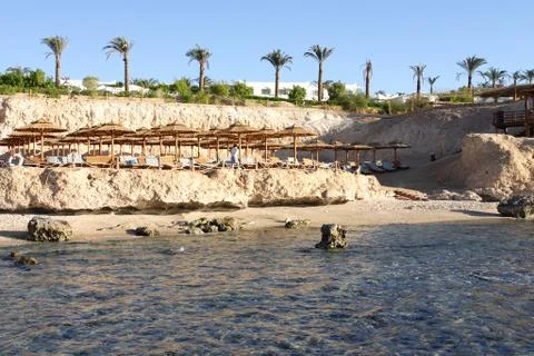 View of the coast in egipt Stock Photos