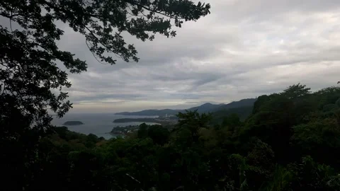 View of the coast from a high mountain. Stock Footage 230078483