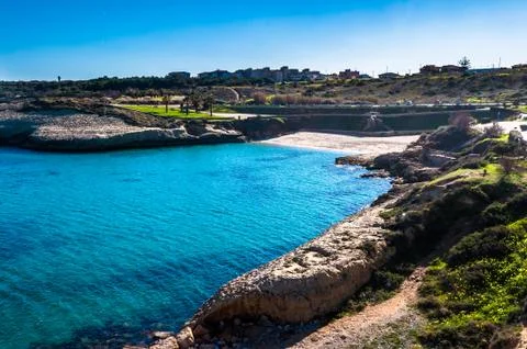 View of the coast inside the city Stock Photos