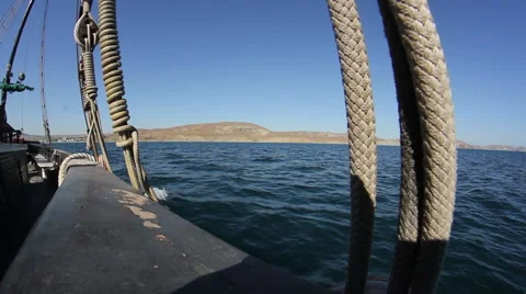View of the coast line of hills Stock Footage 60390197